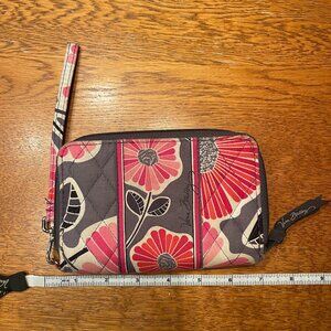 Vera Bradley Zip Around Wristlet Wallet in Cheery Blossom